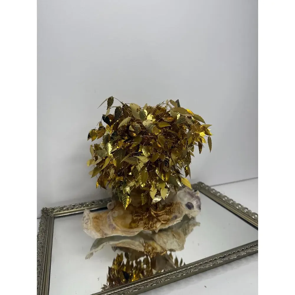 Vintage Gold Leaf Tree, Wire Tree Sculpture, Brass Tree of Life, Dream Tree